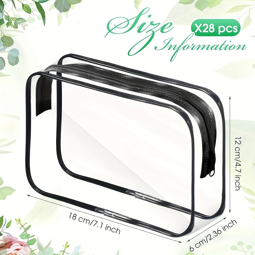 3Piece Transparent Travel Cosmetic Bag Set Zippered Toiletry Organizers MultiFunctional Portable S 5