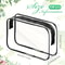 3Piece Transparent Travel Cosmetic Bag Set Zippered Toiletry Organizers MultiFunctional Portable S 5