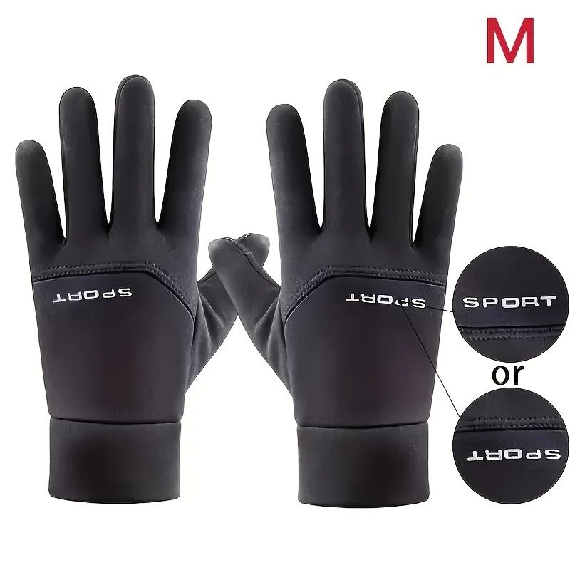 Mens Winter Outdoor Velvet AntiCold Gloves Sports Cycling Skiing Touch Screen Warm Gloves 2