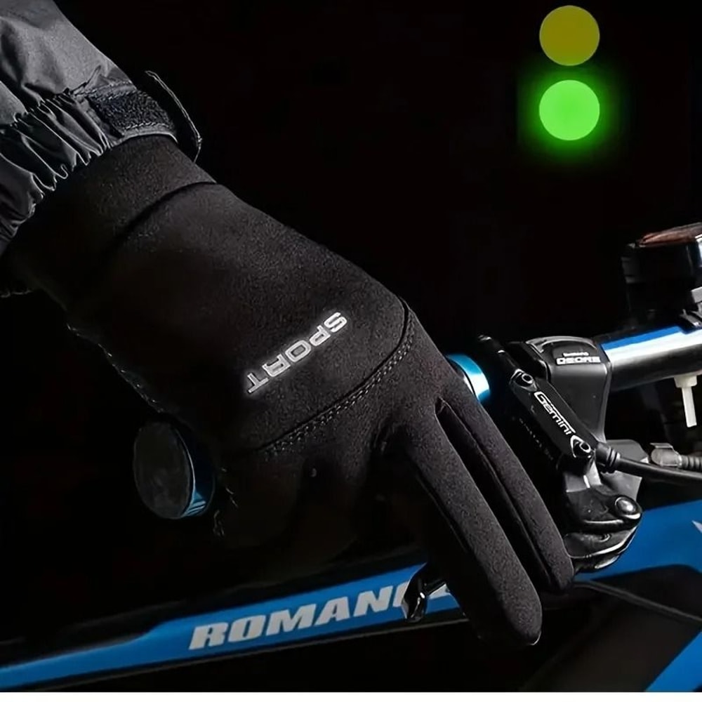 Mens Winter Outdoor Velvet AntiCold Gloves Sports Cycling Skiing Touch Screen Warm Gloves 3