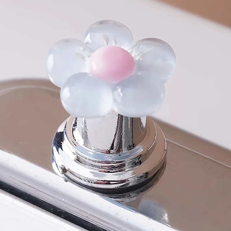 Fashionable Floral Toilet Flush Handle Essential Bathroom Accessory With Long Nail Friendly Design 1