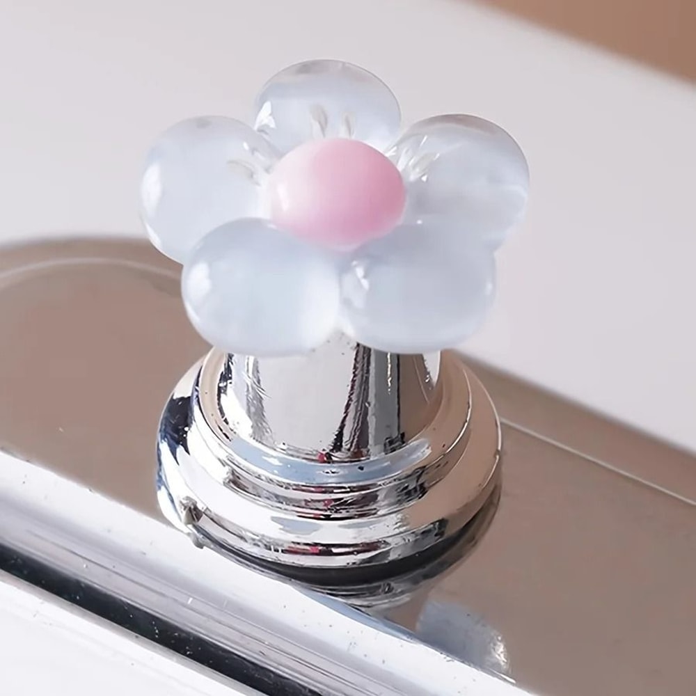 Fashionable Floral Toilet Flush Handle Essential Bathroom Accessory With Long Nail Friendly Design 8