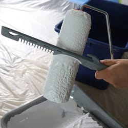 multi-functional paint mixer with glove hook, durable plastic scraper for latex and water-based paints