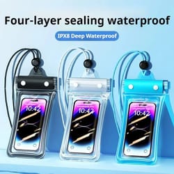 outdoor universal mobile phone waterproof pouch drift bag with lanyard – touchscreen compatible and sealed clear design