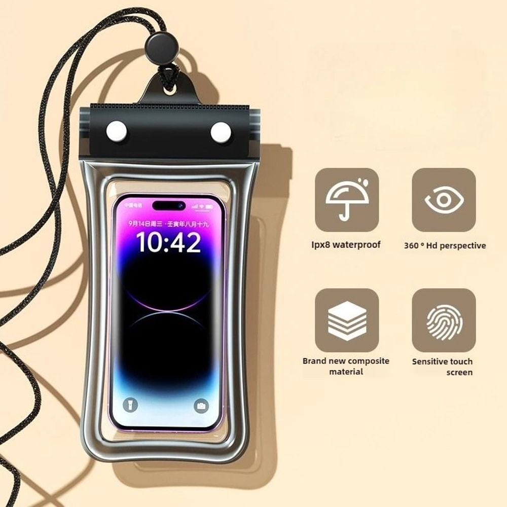 Outdoor Universal Mobile Phone Waterproof Pouch Drift Bag With Lanyard Touchscreen Compatible And 6