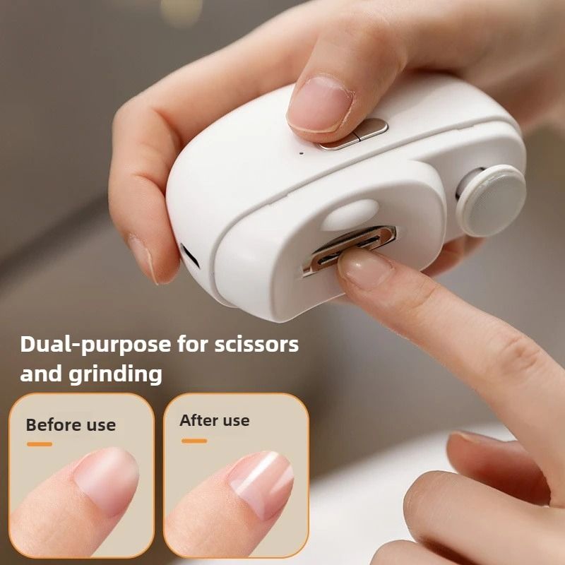 USB Rechargeable 2in1 Automatic Electric Nail Trimmer Polisher AntiPinch Safety Design For Childr 1
