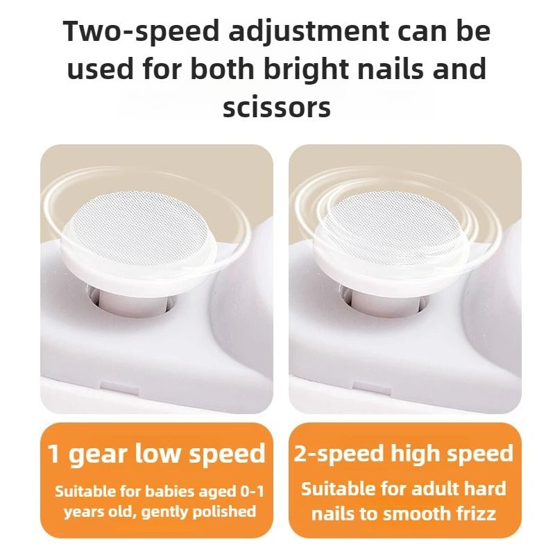 USB Rechargeable 2in1 Automatic Electric Nail Trimmer Polisher AntiPinch Safety Design For Childr 2