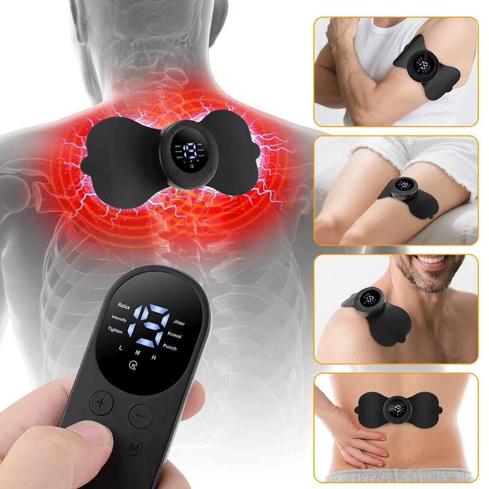 Heating Electric Muscle Stimulator Patch Microcurrent Pulse EMS Massager For Back Arm Leg Neck And 3