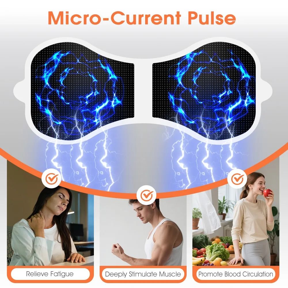 Heating Electric Muscle Stimulator Patch Microcurrent Pulse EMS Massager For Back Arm Leg Neck And 4