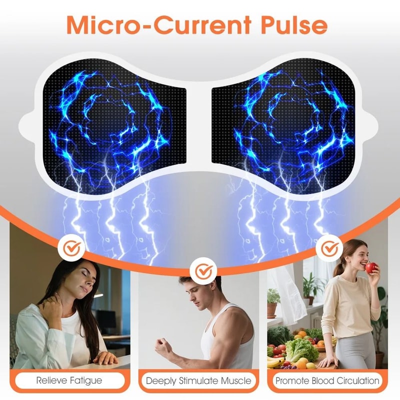 Heating Electric Muscle Stimulator Patch Microcurrent Pulse EMS Massager For Back Arm Leg Neck And 4