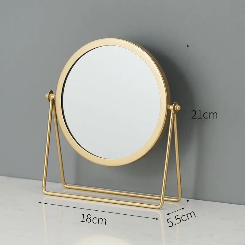 Retro Europe And America Metal Vanity Mirror Desktop Makeup Round Mirror Portable Household Rotatin 6