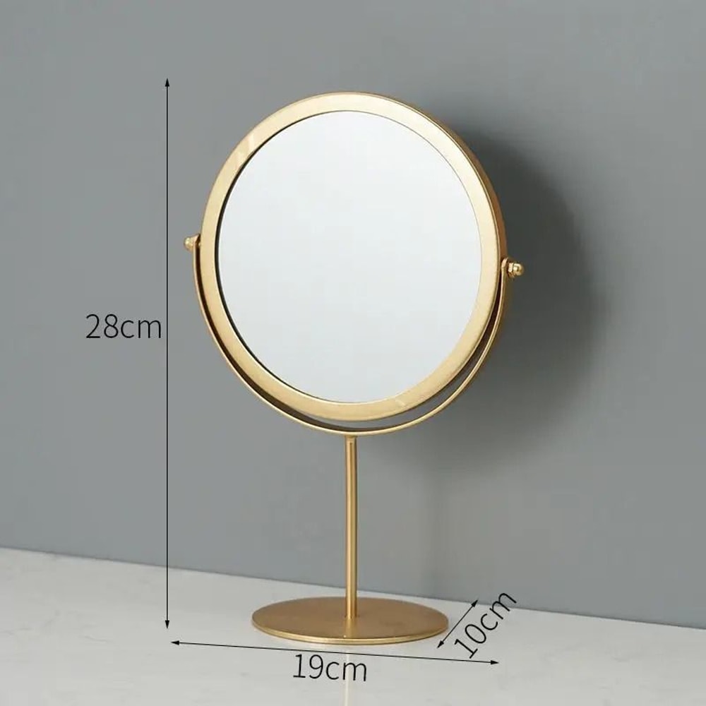 Retro Europe And America Metal Vanity Mirror Desktop Makeup Round Mirror Portable Household Rotatin 7