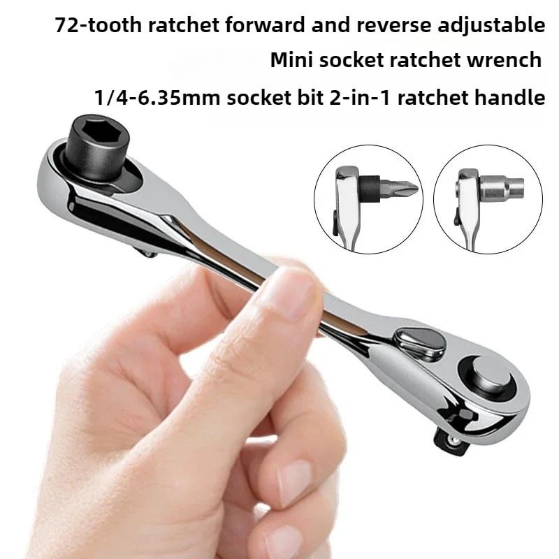 High Quality DoubleEnded Mini Ratchet Wrench Bit Handle Small Fly Socket Screwdriver Repair Tool Me 0