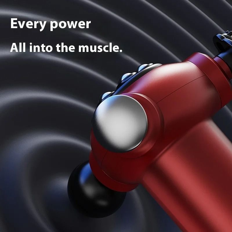 Three Heads High Frequency Electric Massage Gun Magnetic Bead Abdominal Muscle Relax Whole Body Min 2