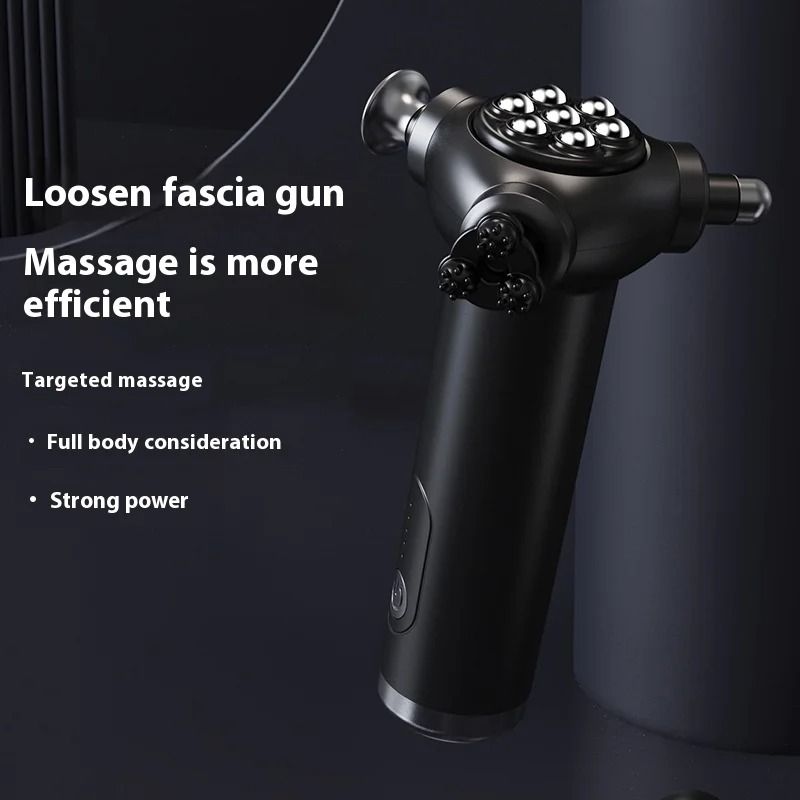 Three Heads High Frequency Electric Massage Gun Magnetic Bead Abdominal Muscle Relax Whole Body Min 4
