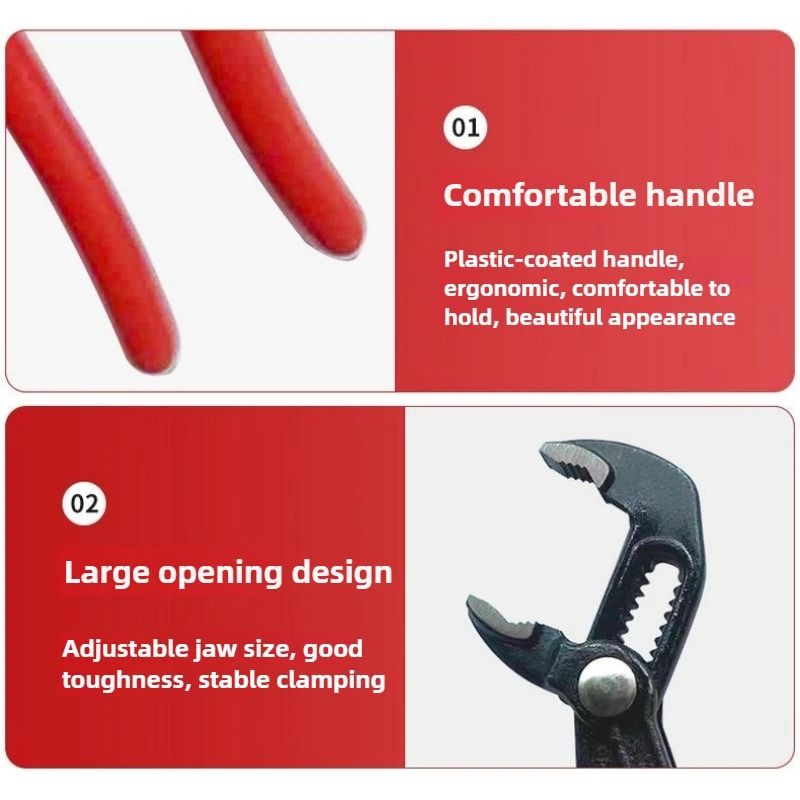 High Quality Quick Adjustable Water Pipe Pliers Household Use 12 Inch Multifunctional Soft Grip Wat 5