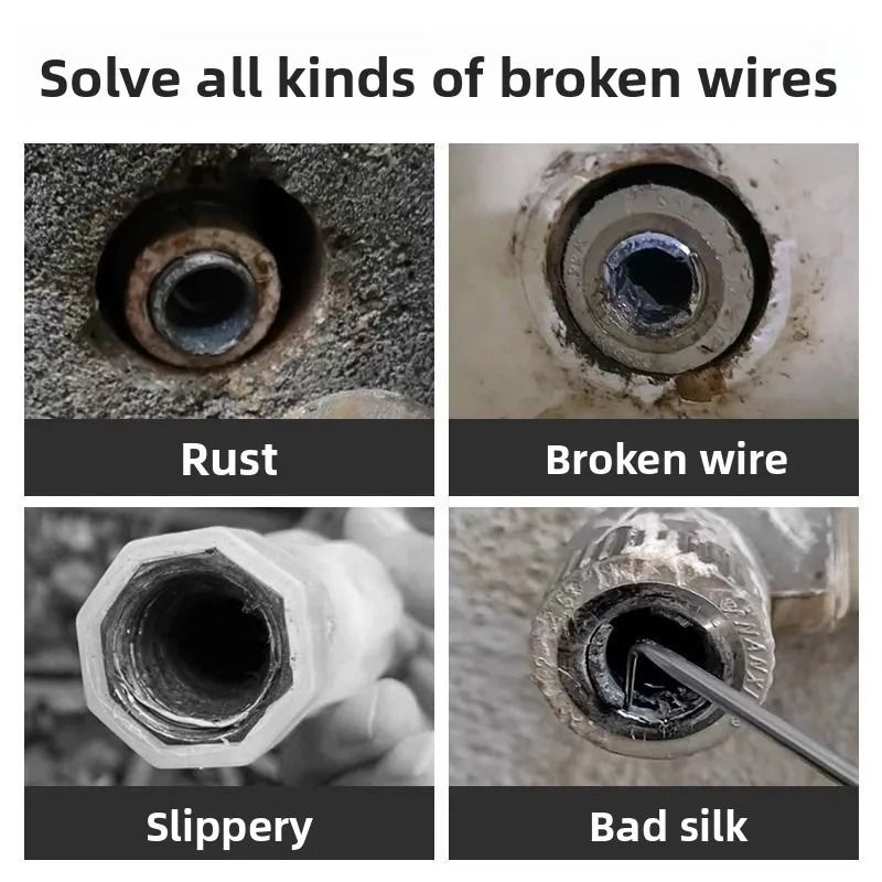 Universal 4 And 6 Point Faucet Angle Valve Broken Wire Extractor Set With LKey For Reverse Water Pi 6