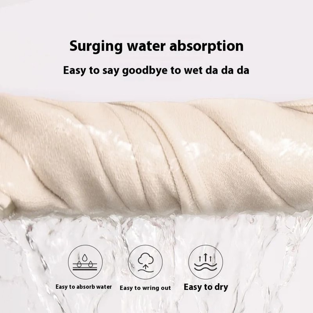 Luxury Thickened Satin Hair Drying Cap Towel Wrap Double Layer Coral Fleece Cap With Button For Fas 2