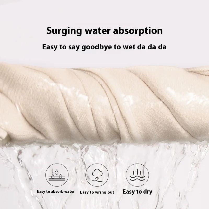 Luxury Thickened Satin Hair Drying Cap Towel Wrap Double Layer Coral Fleece Cap With Button For Fas 2