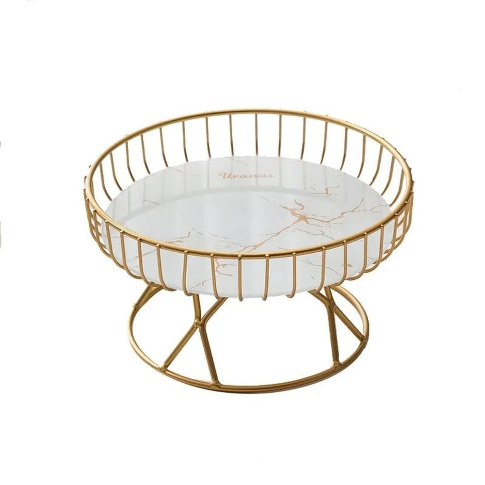 Nordic Style Large Round Fruit Basket For Kitchen Dining Table Home Decoration Gold Metal Wire Snac 5