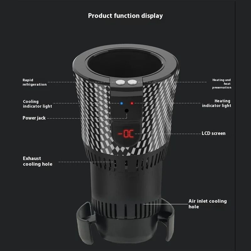 Upgraded 12V Smart 2in1 Auto Car Cup Holder For Fast Cooling And Heating Of Coffee Water And Bevera 4