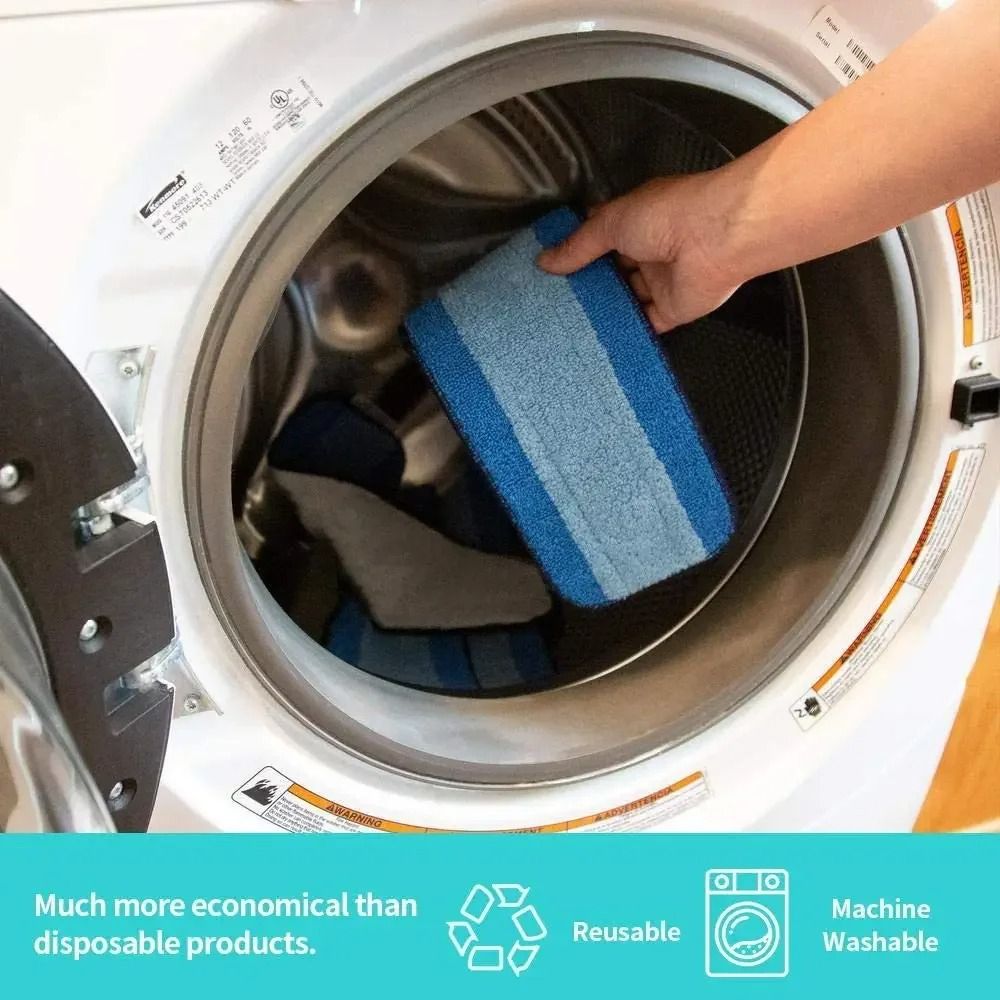 Microfiber Mop Cloth Blue Striped Replacement Mop Head Reusable Plate Pasting Clean Mop Pads For Bo 2