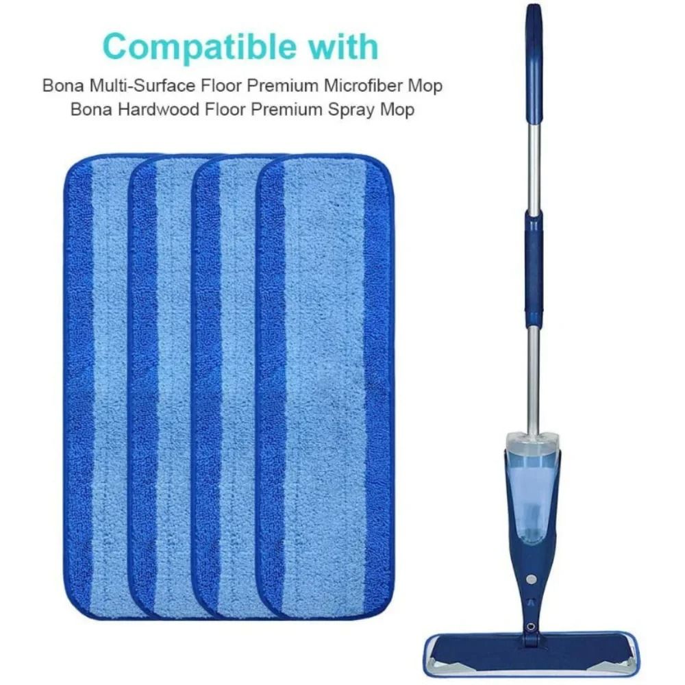 Microfiber Mop Cloth Blue Striped Replacement Mop Head Reusable Plate Pasting Clean Mop Pads For Bo 3