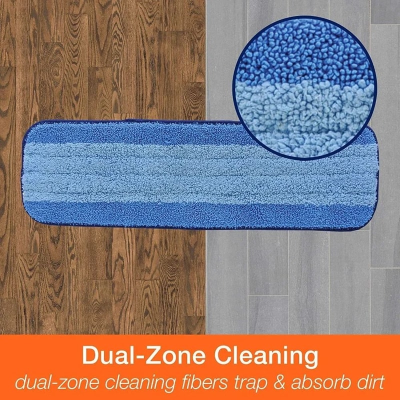 Microfiber Mop Cloth Blue Striped Replacement Mop Head Reusable Plate Pasting Clean Mop Pads For Bo 4
