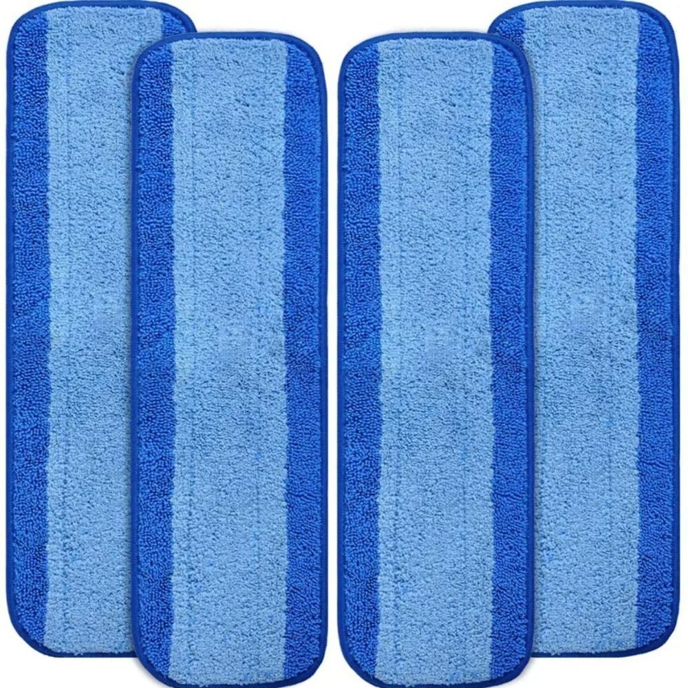 Microfiber Mop Cloth Blue Striped Replacement Mop Head Reusable Plate Pasting Clean Mop Pads For Bo 5