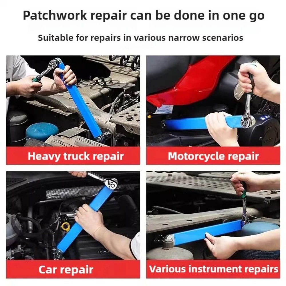 Multifunctional Offset Extension Ratchet Wrench Impact Ready Set For Tight Spaces Car Repair Tool 5