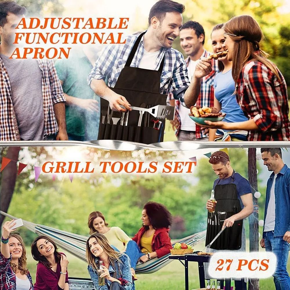 25Piece And 39Piece Stainless Steel Outdoor Kitchen Grill BBQ Tool Set With Oxford Cloth Storage Ca 4
