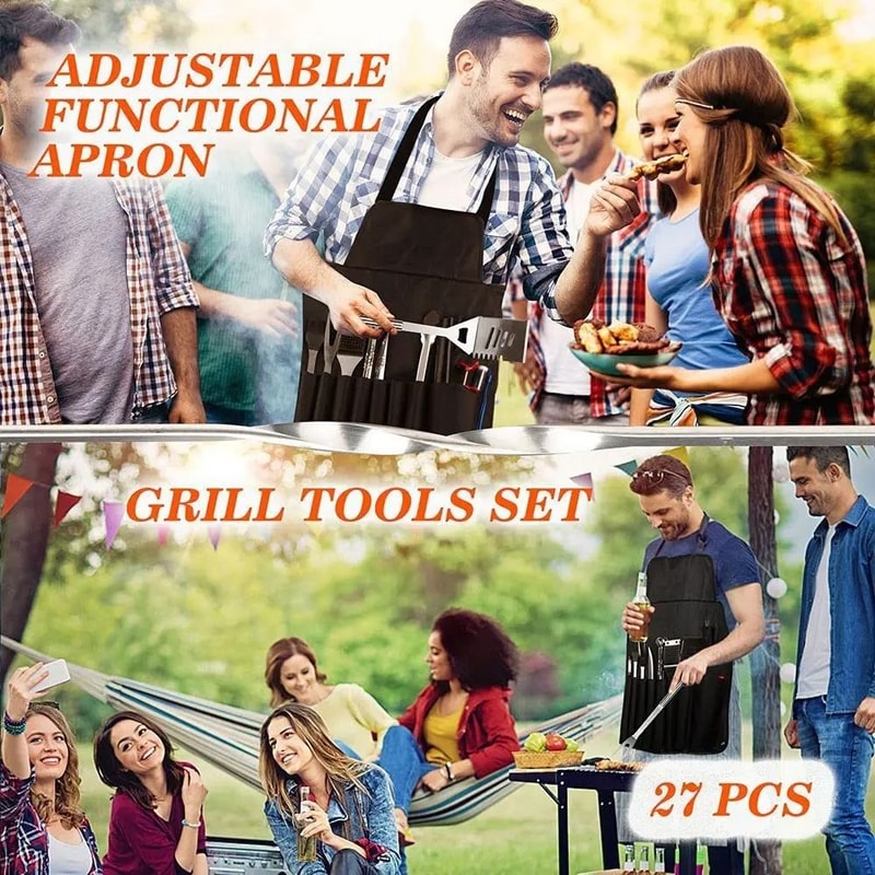 25Piece And 39Piece Stainless Steel Outdoor Kitchen Grill BBQ Tool Set With Oxford Cloth Storage Ca 4