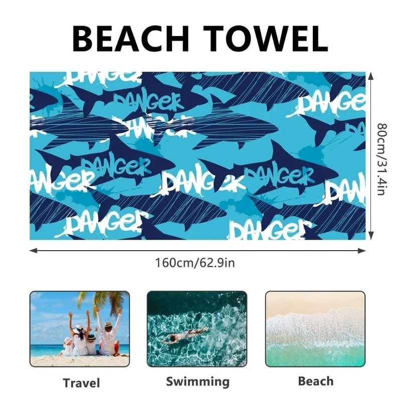 Portable Quick Drying Beach Towel Water Absorbent Sports Towel With Mesh Bag For Swimming Fitness A 1
