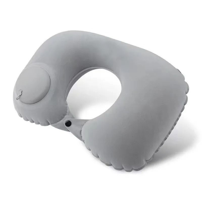 Ushaped Flocking Inflatable Neck Pillow Portable Compression Travel Pillow For Outdoor Camping And 7