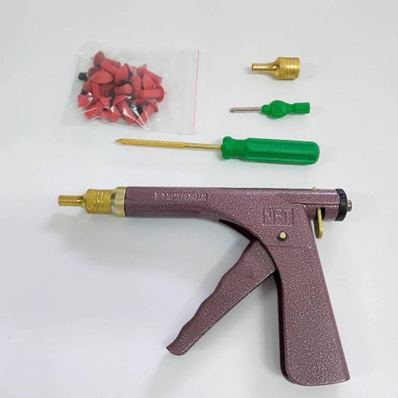 Professional Motorcycle Vacuum Tire Repair Gun Kit With Mushroom Nails For Fast Puncture Recovery 2