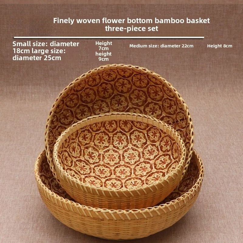 Professional HandWoven Bamboo Storage Baskets Rustic Decor For Home And Kitchen 9