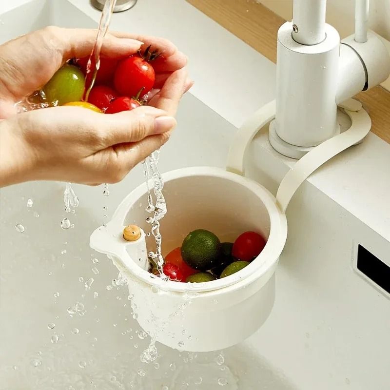 Multifunctional Hanging Circular Sink Filter Basket For Fruit And Vegetable Cleaning 1