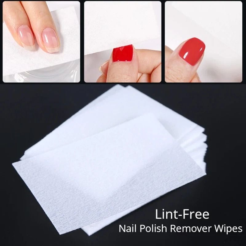 Professional LintFree Nail Polish Remover Cotton Wipes For UV Gel Manicure Cleansing 0