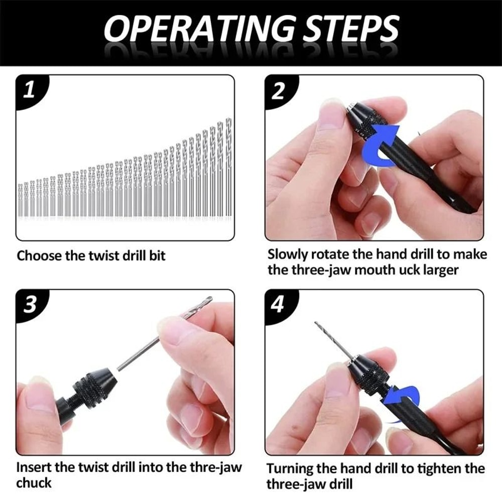 Mini Micro Aluminum Alloy Manual Twist Hand Drill For Jewelry And Woodworking 3