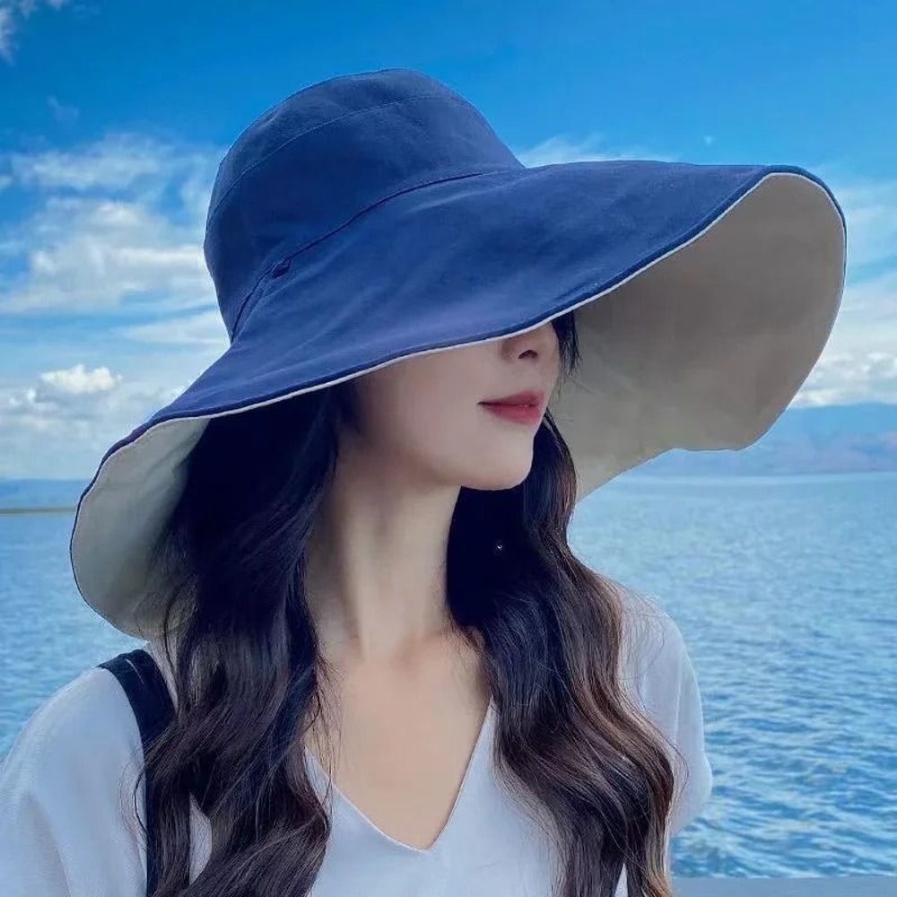WideBrimmed UV Resistant Sun Hat For Women Foldable Beach Hiking Fisherman Hat 10