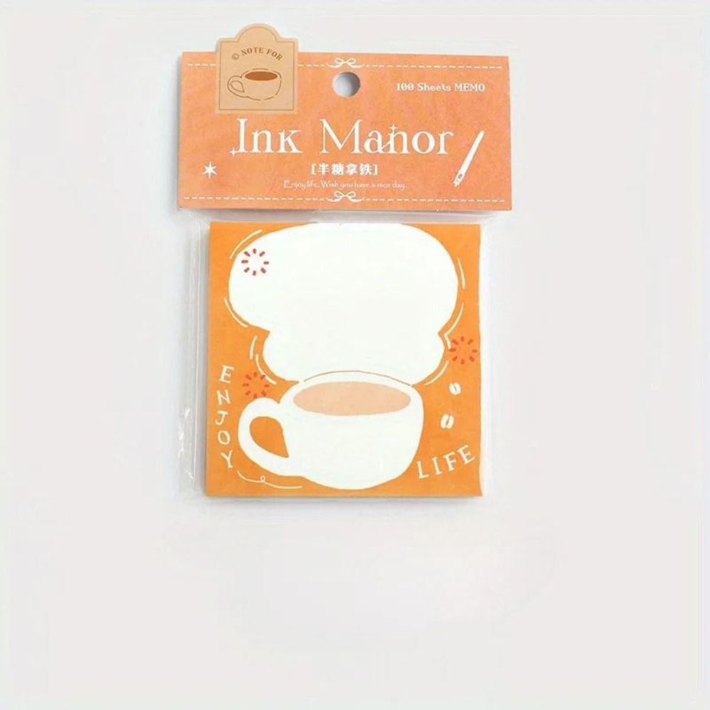 100pcs Tearable Sticky Notes Fresh Retro Simple Design Message Pads 9