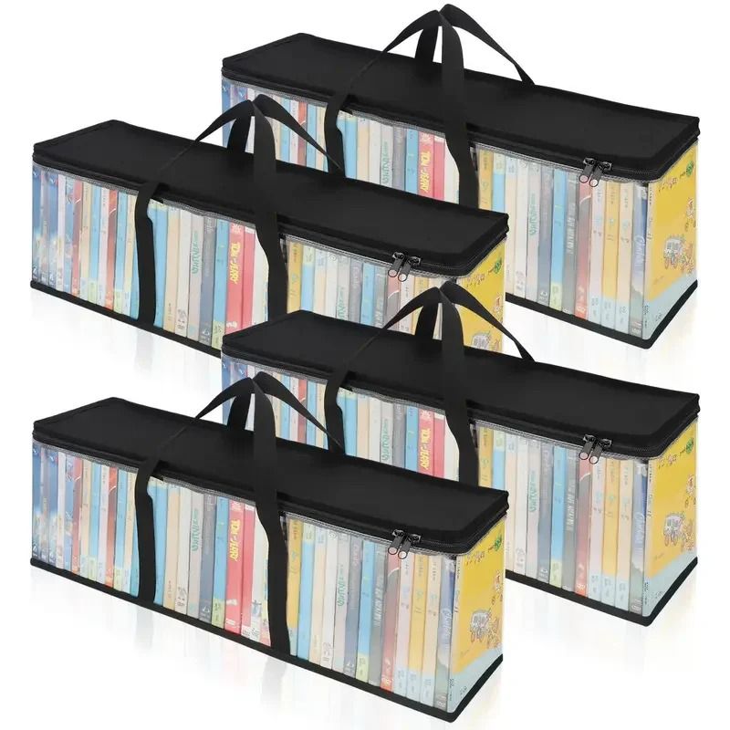 Large Clear DVD And CD Storage Holder With Zip Closure And Carry Handle 8