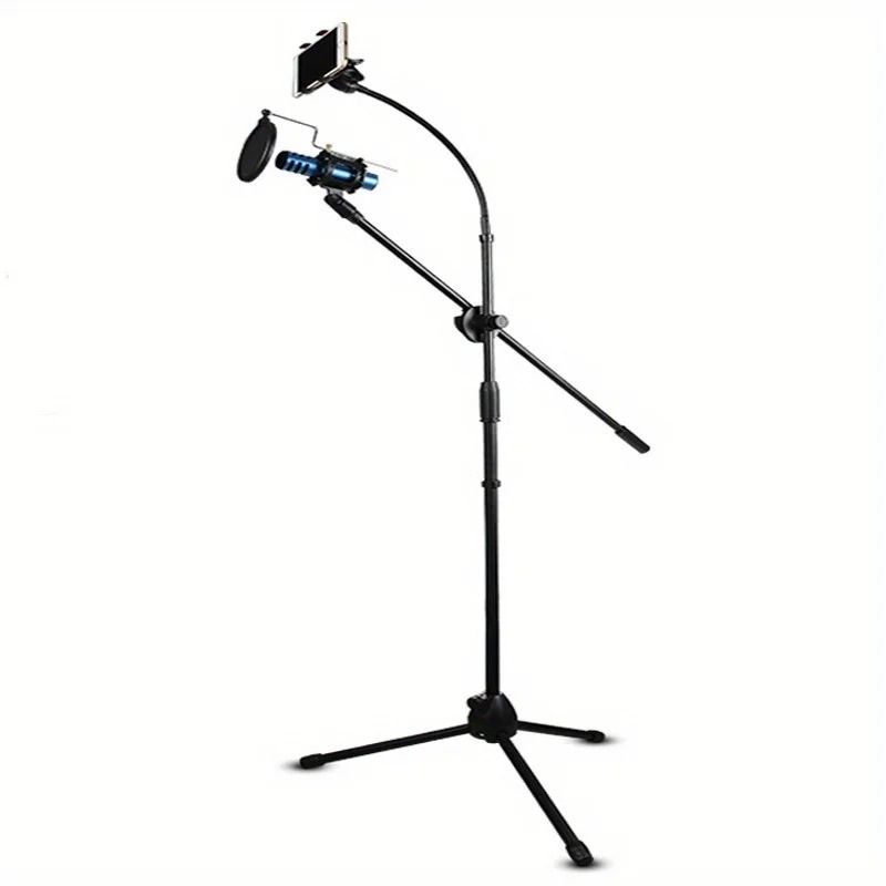 Tripod Boom Microphone Stand With Adjustable Arms And Mic Clip 8