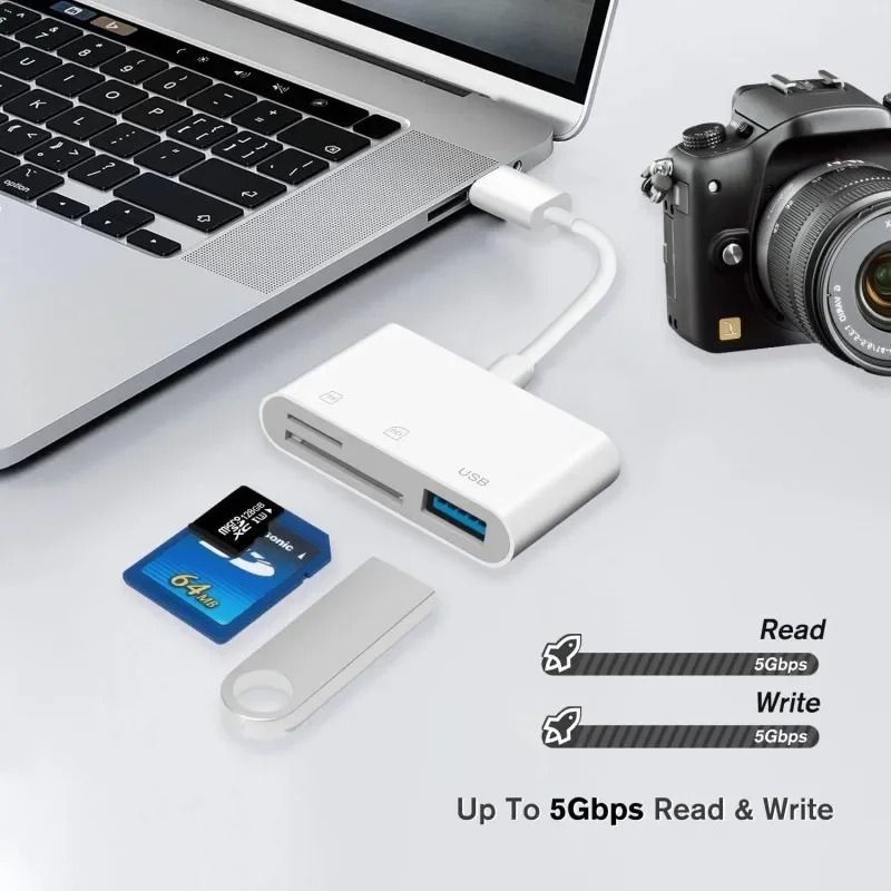 3 In 1 SD TF Card Reader Camera Converter For IPhone IPad And Android 2