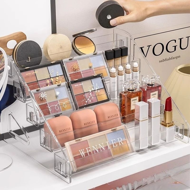 Clear Cosmetic Space Saving Display Stand For Makeup And Palettes 0