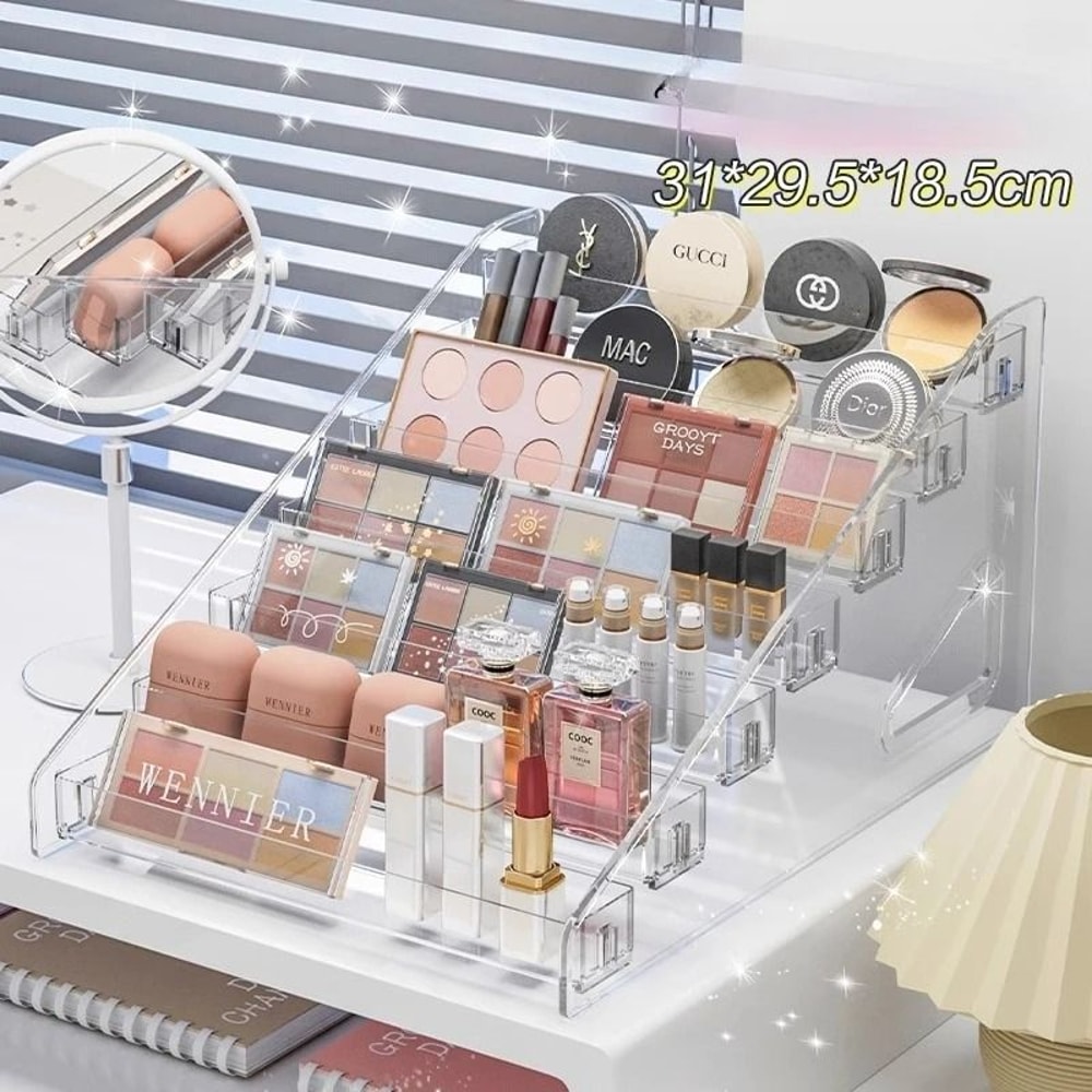 Clear Cosmetic Space Saving Display Stand For Makeup And Palettes 10
