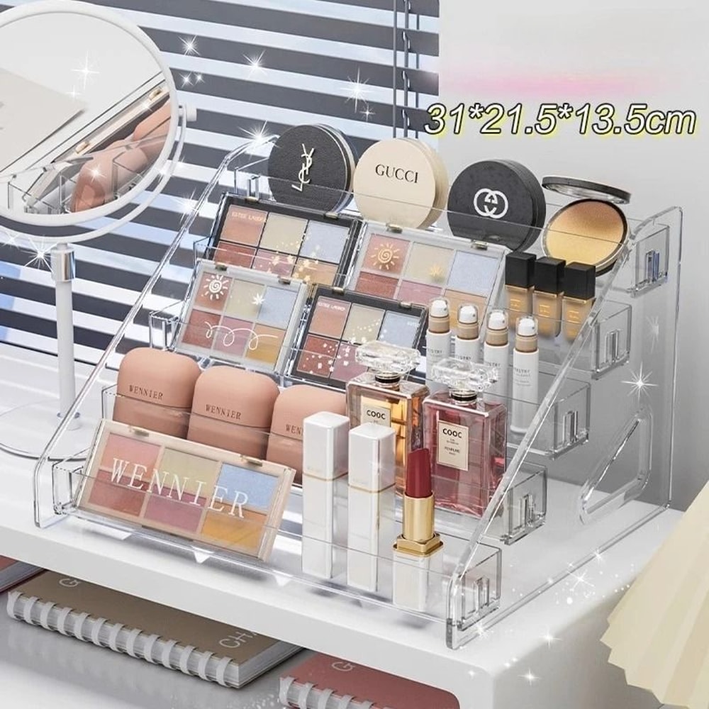 Clear Cosmetic Space Saving Display Stand For Makeup And Palettes 5