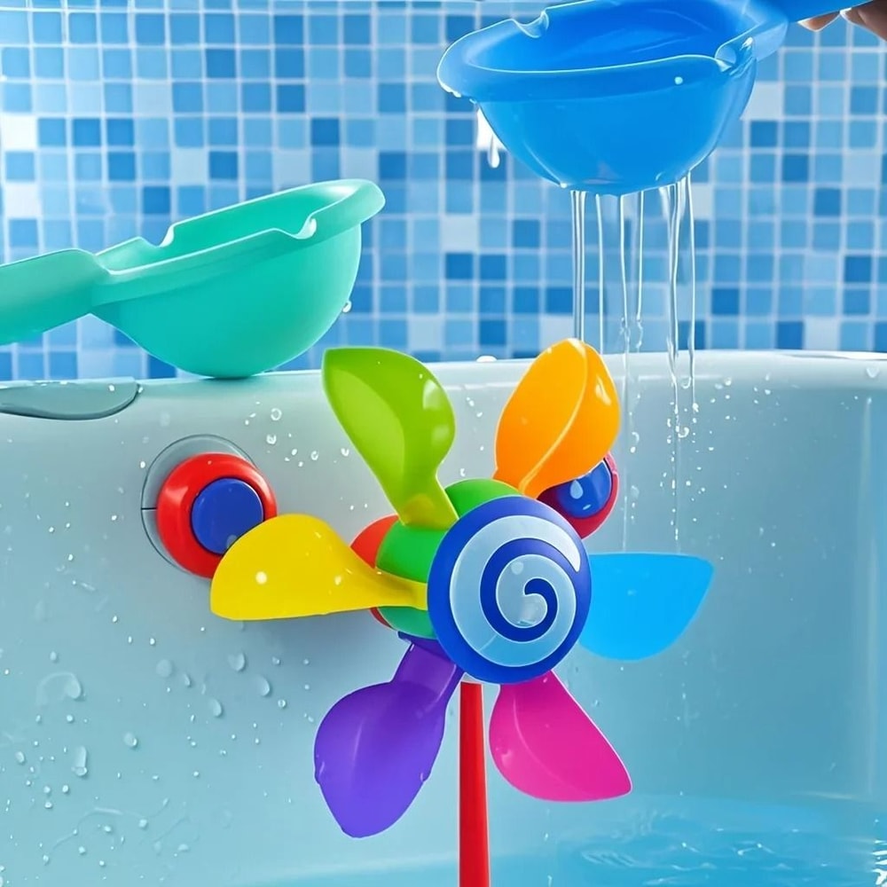 Colorful Suction Cup Windmill Toy For Bathroom And Outdoor Play 5
