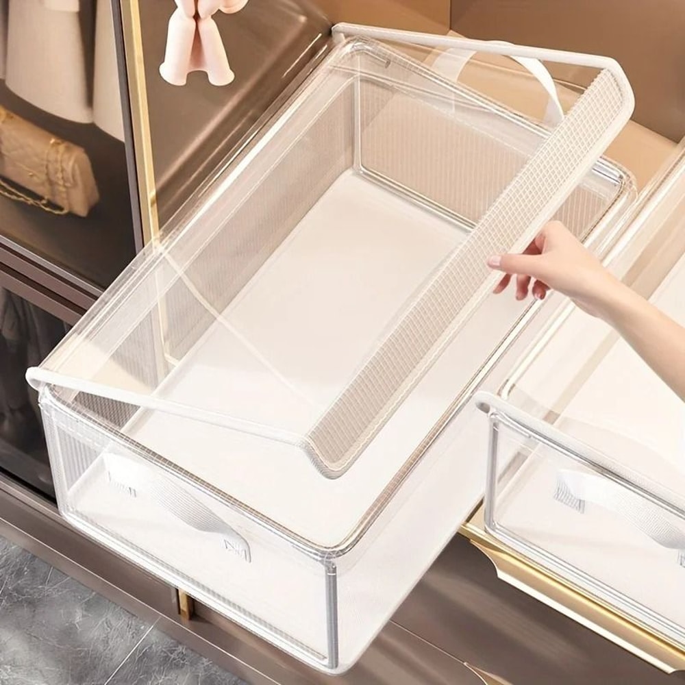Large Capacity PVC Clothing Storage Box With Foldable Dustproof Lid 0