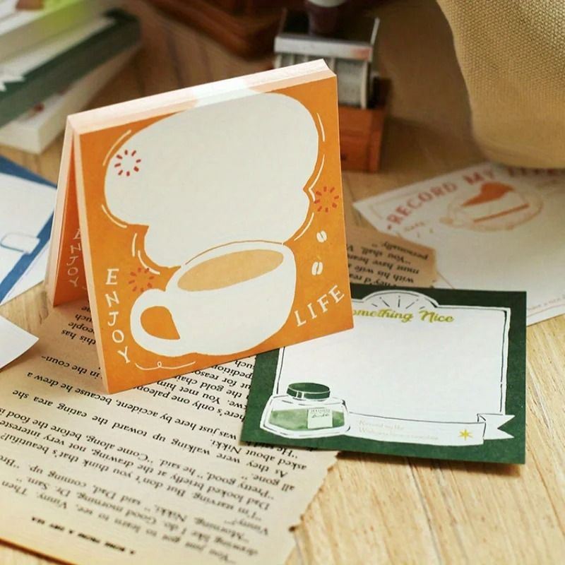 100pcs Fresh And Artistic Watercolor Handdrawn Stationery Note Paper 4